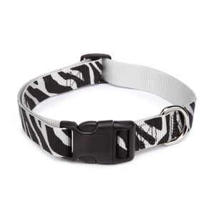 East Side Collection Zebra-Print Nylon Dog Collar, 6–10 Inch